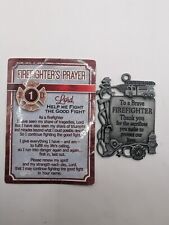 Firefighters Prayer Card And Metal Medallion / Decoration Vintage & A Great Gift picture