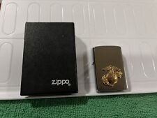 “NEW” UNITED STATES MARINES EMBLEM BRUSHED FINISH 2009 ZIPPO LIGHTER WITH BOX picture