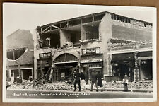 RPPC Long Beach Earthquake Main Street Scene California Real Photo Postcard 1933 picture