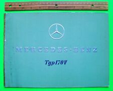 1938 MERCEDES BENZ TYPE 170V 28-pg CATALOG Brochure IN GERMAN Cabrio TOURENWAGEN picture
