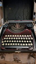 Vintage LC Smith & Corona Standard Typewriter 1930s Maroon Typewriter With Case picture