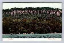 Palisades NJ-New Jersey, the Palisades Cliffs, Hudson River, Vintage Postcard picture
