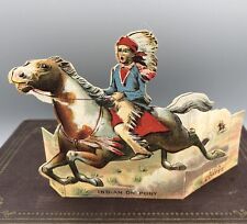 Antique Lion Indian On Pony 1890's Paper Toys For Children Victorian picture
