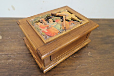 Vintage Reuge Swiss Music Box Jewelry Box Trinket Box Carved It's A Small World picture