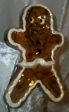 Vintage 1976 Ceramic Christmas Iced Gingerbread Man Cookie Kitchen Spoon Rest picture