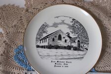 VTG FIRST METHODIST CHURCH Plate w/ History Brandon Iowa Founded 1856, 10.25 in picture