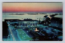 Clearwater FL- Florida, Aerial Clearwater Bay At Dusk, Antique, Vintage Postcard picture