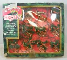 VINTAGE 1995 MR CHRISTMAS FRENCH HORNS, 10 HORNS, 16 CAROLS LIGHTS MISSING 1 BOW picture