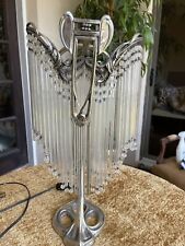 Rare Vtg Hector Guimard Style pair Art Deco Nouveau Crystal Table Lamps French picture