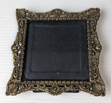 Square Brass-Tone Metal Picture Frame for 4.5