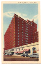 Portland Maine c1940's Eastland Hotel, Herbert W Rhodes architect, vintage car picture