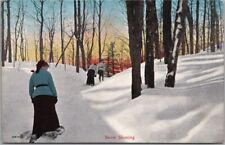 Vintage 1906 Winter Sports Greetings Postcard 