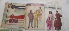6 Vtg 1970's/90s Sewing Pattern Lot Family Robe, Pajamas Pj's picture