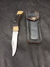 Vintage BUCK 110 USA Hunting Knife Lockback with Leather Sheath Nice picture