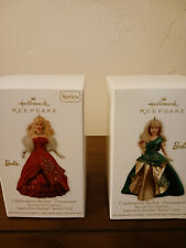 Hallmark LOT of 2 NEW Celebration Keepsake Holiday Barbie Ornaments picture