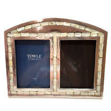 Towle Silversmiths Mother of Pearl Double Pane 5x7 Photo Picture Frame Standing picture