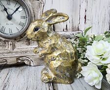 Gold Small Bunny Figurine Vintage Cottagecore Spring Summer Home  Decor picture