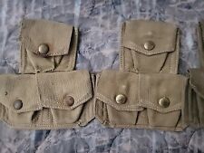 2 Authentic Canvas Military 303 Enfield Three Ammo Webbing Pouch WW2 ? Italian  picture