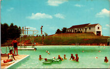 Vtg 1960's American Legion Swimming Pool Dahlonega Georgia GA Chrome Postcard picture