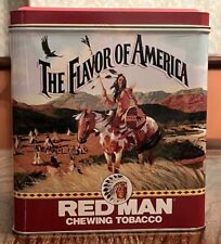 EMPTY VINTAGE Red Man Limited Edition 1991 RED Tobacco Tin Can RARE NOS picture