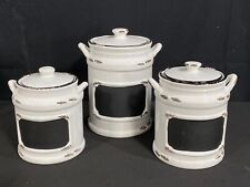 American Atelier 1562159-RB Vintage Canister Set 3-Piece Ceramic Jars New Read  picture