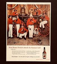 1959 Four Roses Whiskey Advertisement Firemen Dalmatian Bulldog Vtg Print AD picture