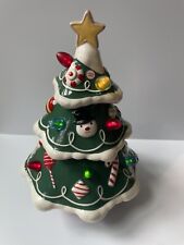 HALLMARK Ceramic Musical Gumdrop Christmas Tree Light-Up Rotating 10.5