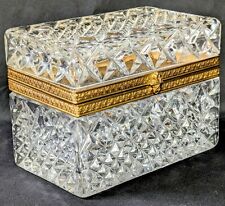 Antique Crystal Jewelry Casket Trinket Box 5