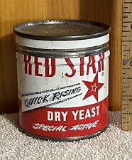 Vintage Antique Red Star Tin Empty Quick Rising Dry Yeast picture