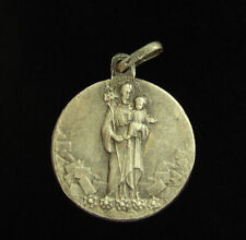 Vintage Saint Joseph Medal Religious Holy Catholic Sacred Heart of Jesus picture