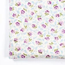 Vintage Cotton Fabric Petite Purple Blue Floral Flowers BTHY Half Yd Dresses picture