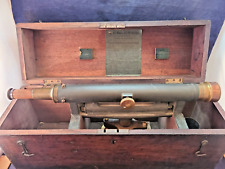 Antique Buff & Berger Engineers DUMPY Level in Wooded Case & Book picture