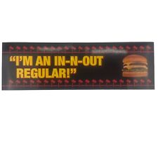 Rare In N Out Burger Promotional Bumper Sticker I'm A Regular New Never Used picture