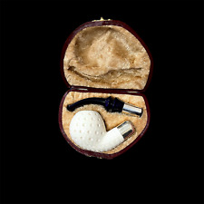 Block Meerschaum Pipe 925 silver unsmoked smoking tobacco pipe w case MD-321 picture