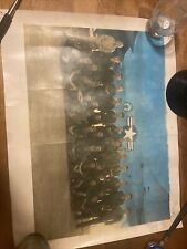 military crew photo/painting w/ Army Hat Possible WW2 picture
