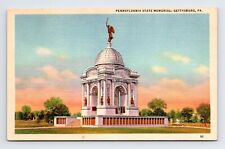 Linen Postcard Gettysburg PA Pennsylvania State Memorial picture