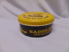 Fiebing's Saddle Soap round metal tin can brown & yellow colors 12 oz USA picture