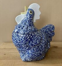 Vintage Doranne of California Blue & White Speckled Country Rooster Cookie Jar picture