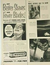 1954 Mennen Shave Creams For Men 3 Types Better Shaves Fewer Blades Print Ad   picture