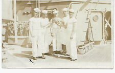 1914 WW 1 era  REAL PHOTO POST CARD,  NAVY Sailors On Deck,  picture