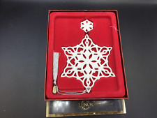Lenox 2004 White Winter Snowflake Ornament with Crystals in Box Ceramic NIB Mint picture