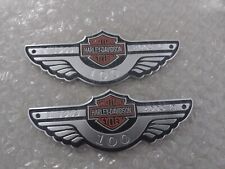 Harley Davidson 100th Aluminum Emblem Badge Pair picture