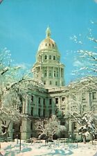 Postcard CO Denver Colorado State Capitol in Winter Chrome Vintage PC J9999 picture
