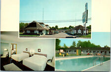 1950s Mills Motel Swimming Pool Multiview Massillon Ohio Postcard picture