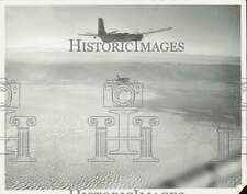 1955 Press Photo B-26 Bomber Drops Firebee Drone Over White Sands Monument picture