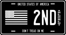 USA BLACK TACTICAL GADSDEN 2ND AMENDMENT NRA Embossed License Plate picture