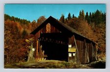 Ulster County NY-New York, Millbrook Covered Bridge, Vintage Souvenir Postcard picture
