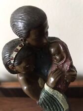 Black american family statue unique design. Approximately 12 Inches Tall. picture