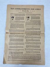 Dorothy Dix Relationship Column Ten Commandments For Girls 1929 Ledger Syndicate picture