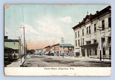 1908. EDGERTON, WIS. FRONT STREET. POSTCARD GG19 picture